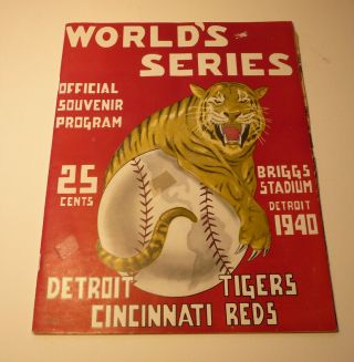 1940 World Series Briggs Stadium Program - Detroit Tigers Vs Cincinnati Reds