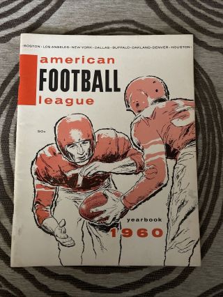 1960 American Football League Yearbook - Afl - Very Good Rare Vintage