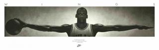 Vintage 1990s Nike Michael Jordan Wings Giant Poster 5268 Unrolled