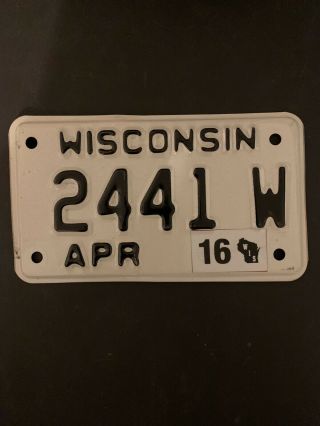 Wisconsin Motorcycle License Plate 2014 Tag