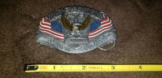Harley Davidson Vintage Born In The Usa American Flag Eagle Belt Buckle