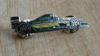 Castrol Lotus Formula One 107 F1 Vintage Pin Badge Johnny Herbert No.  12