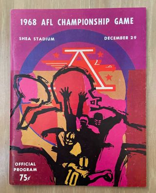 Vintage 1968 Afl Nfl Championship Program Oakland Raiders @ York Jets Namath
