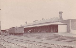 Vintage Postcard Wodonga Railway Station Nsw 1900s