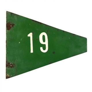 C Mid - 20th Cent.  Satirical,  Hand Made 19th Golf Hole Pennant Marker Sign,  Drinks