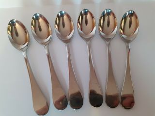 Rare Vintage Set Of Six Gner Stainless Steel Tea Spoons