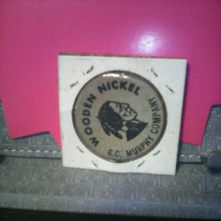 Vintage Hires Rootbeer Wooden Nickel G C Murphy Co 5 Cent Coupon 2