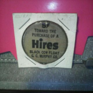 Vintage Hires Rootbeer Wooden Nickel G C Murphy Co 5 Cent Coupon 3