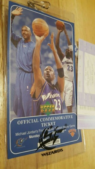 Michael Jordan Final Home Game Ticket,  Lanyard & Commemorative Ticket 4/14/2003