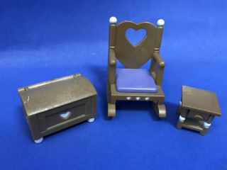 Sylvanian Families Old Oak Hollow Tree House Rocking Chair,  Chest And Table Set