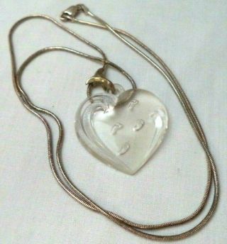 Vintage Estate Signed Lenox Heart 925 Sterling Silver 24 " Necklace G2301
