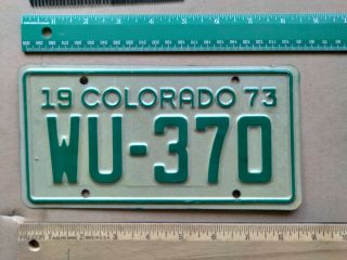 License Plate,  Colorado,  1973,  Motorcycle,  Wu - 370