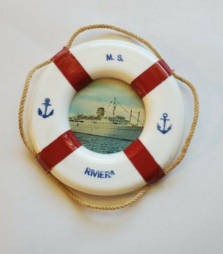 Vintage M.  S.  Riviera Souvenir Life Preserver Ring