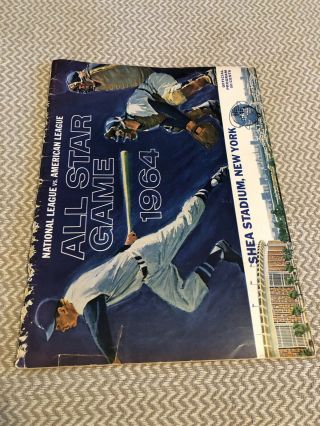 1964 Mlb Baseball All Star Game Official Program At York Mets Shea Stadium