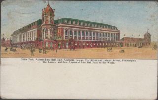 1910 Philadelphia Athletics Baseball Stadium Postcard Shibe Park By Taylor