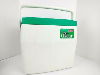 Vintage Coleman Oscar 16 Quart Cooler 5274 White With Green Usa 1979