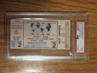 1967 World Series Ticket Boston Red Sox Vs St Louis Cardinals Game 2 Psa Lonborg
