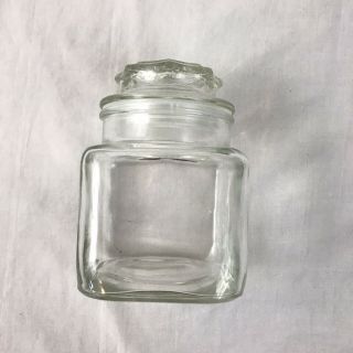 Vintage Square Anchor Hocking Lidded Cannister Jar Sunburst Topper Apothecary