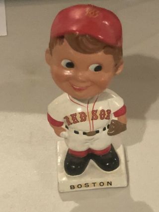 1960s Boston Red Sox Bobble Head Baseball Nodder Square White Base
