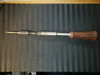 Vintage Yankee No.  30a Spiral Screw Driver Push Drill North Bros Usa 1923 W/bit