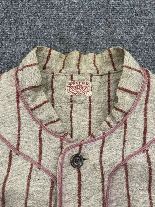 1920 Victor Wright & Ditson Baseball Uniform Jersey Wool 3/4 Sleeves 1900s