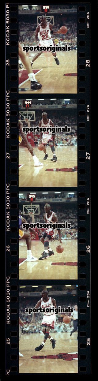 Michael Jordan - Bulls - 91 Finals Vs Lakers - 35mm Color 4 - Neg Strip
