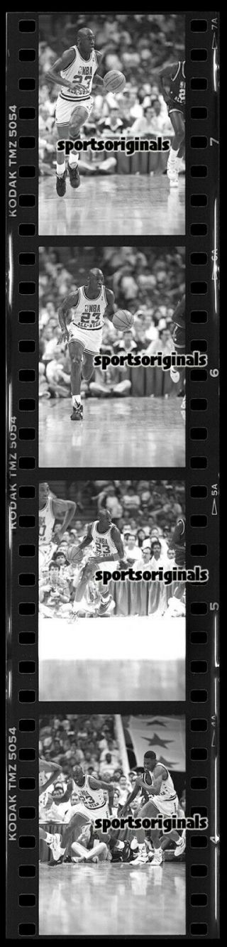 Michael Jordan - Bulls - Nba All - Star Game - 35mm B&w 4 - Negative Strip