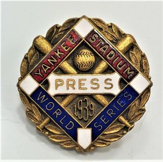 1939 York Yankees World Series Press Pin By Dieges & Clust P5