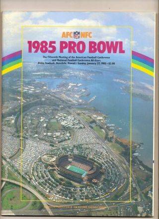 1985 Nfl Pro Bowl Program All Star Nfc Afc