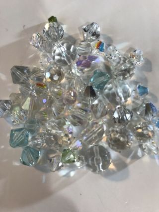 Vintage And Mixture Of Austrian Crystal Swarovski Beads 52 Piece