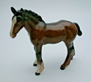 Vintage Small Beswick Shire Horse Foal Brown Gloss - Perfect