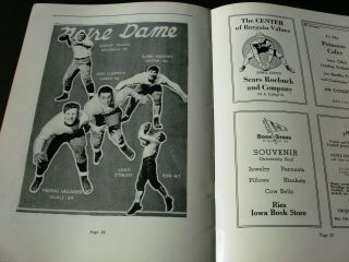 1939 Iowa Hawkeyes vs Notre Dame College Football Program Nile Kinnick 11/11/39 4