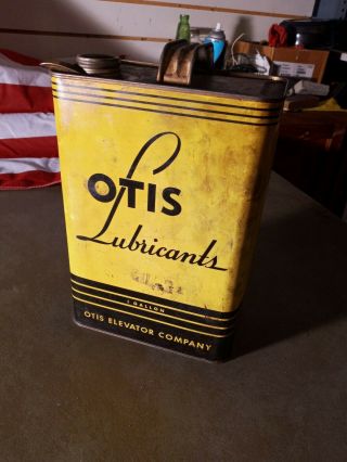 Vintage Otis Elevator Co.  Lubricants 1 Gallon Oil Can (empty)