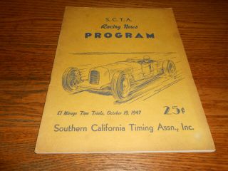 1947 Southern California Timing Assoc.  Racing News Program El Mirage S.  C.  T.  A.