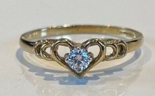 Vintage Heart Ring Sterling Silver 9ct Gold Plated
