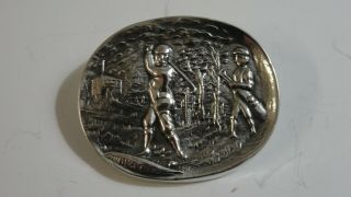 Vintage.  925 Sterling Silver Golf Themed Pin 9.  3 Grams