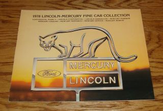 1978 Lincoln Mercury Full Line Sales Brochure 78 Cougar Mark V Marquis