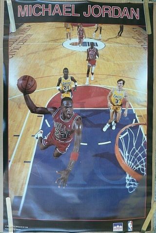 Rare Michael Jordan Bulls 1988 Vintage Starline Nba Poster