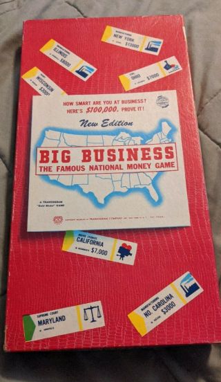 Vintage Big Business The Famous National Money Board Game Transogram 1948