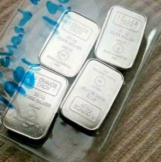 (2) 1981 A - Mark Usvi Ingot Co.  1 Oz.  999 Fine Silver Ingot Bars