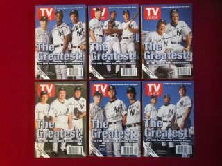 1998,  York Yankees,  " Tv Guide " (set Of 6 Covers) No Labels (jeter)