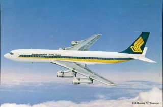 Airline Issue Postcard Singapore B707