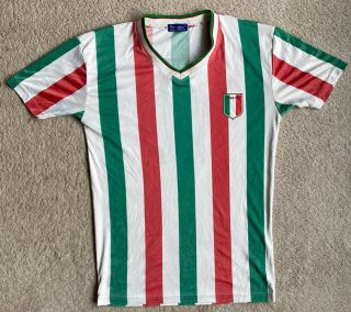 Vintage Italian Totti 10 Short Sleeve Retro Shirt Small White Green Red