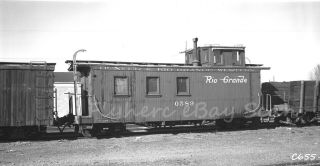 B&w Negative D & Rgw Railroad Caboose 1589 Alamosa,  Co 1966