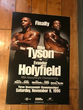 Mike Tyson Vs.  Evander Holyfield Finally 11 - 09 - 1996 On - Site Boxing Poster 24x36 "
