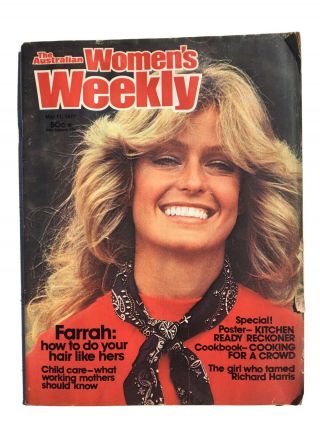 Vintage 70’s Australian Women’s Weekly Farrah Fawcett May 11,  1977