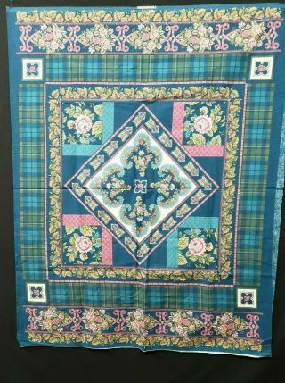 Vintage Cotton Quilt Fabric Cheater Panel Print Lap Robe Wall Hanging Springs