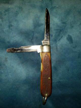 Vintage Imperial 2 Blade Folding Pocket Knife Providence Ri Usa Flat Screwdriver