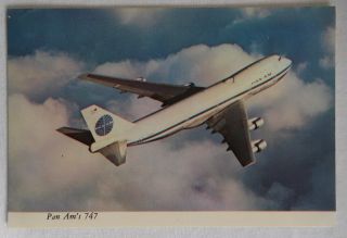 Vintage Airline Issue Postcard Pan Am American Airways Boeing 747 Aircraft