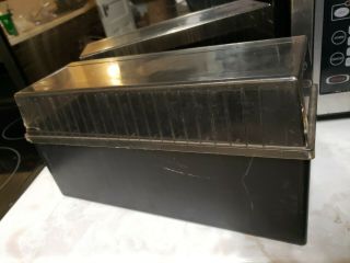 Vintage 8 Track Tape Holder Case Black Storage Box Holds 12 Tape